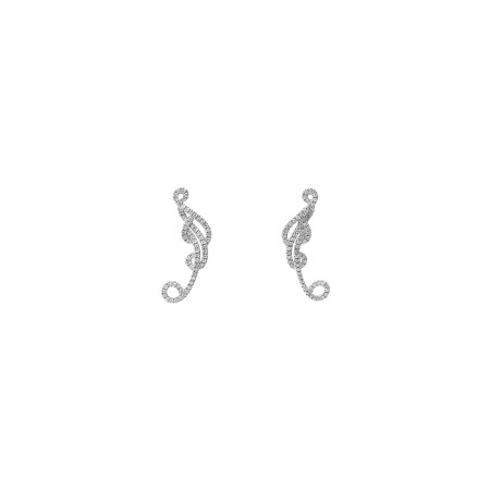 Boucles d'oreilles Isabelle Barrier en or blanc et diamants naturels